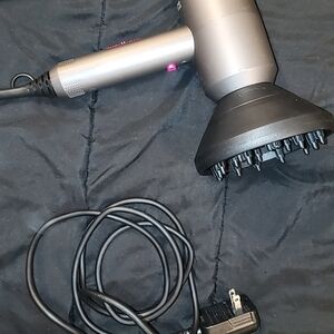 Professional Hair Dryer with Diffuser - Black and Gray